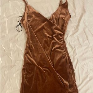 Rust colored velvet dress